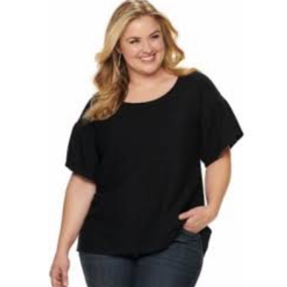 Evri bell sleeve textured top
